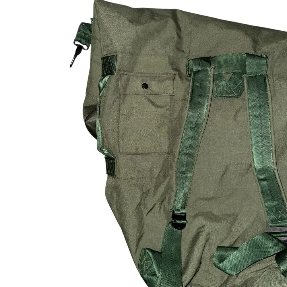 Vintage Military Top Load Duffle Bag Rut Sack Heavy Duty Nylon Canvas Green